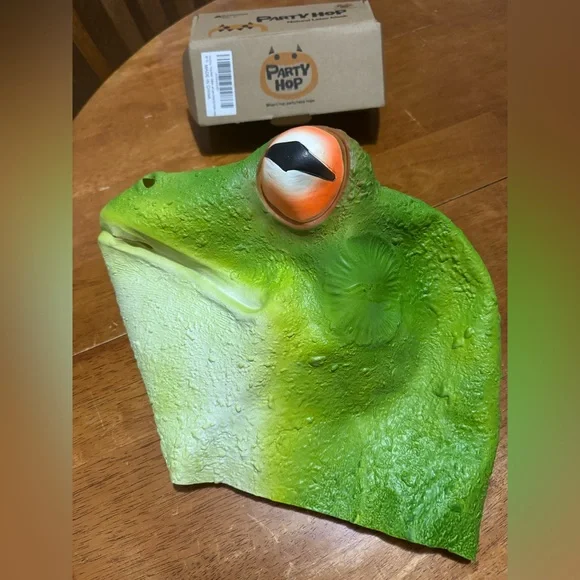 PartyHop Adult Latex Frog Mask Halloween - Picture 4 of 6